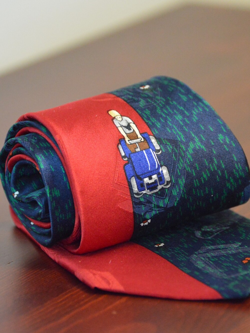 After Dark "Mowing Man" Silk Tie